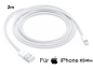 Preview: iPhone XS Max Lightning auf USB Kabel 2m Ladekabel